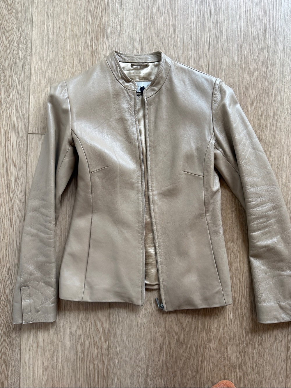 Tan ladies leather jacket
